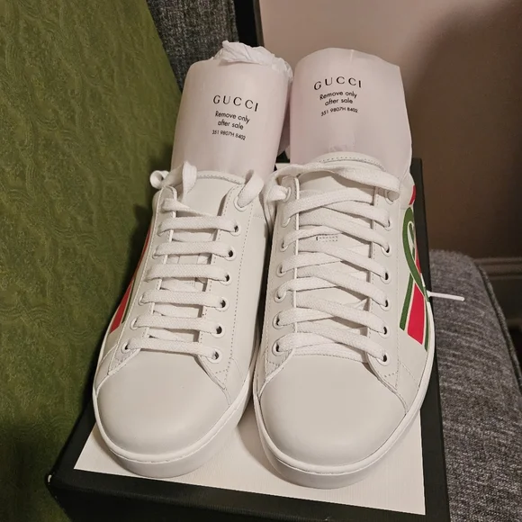 ATHANTIC GUCCI Sneakers White BRAND NEW SIZE 6.5 M 8.5 W.with COA - Picture 9 of 10
